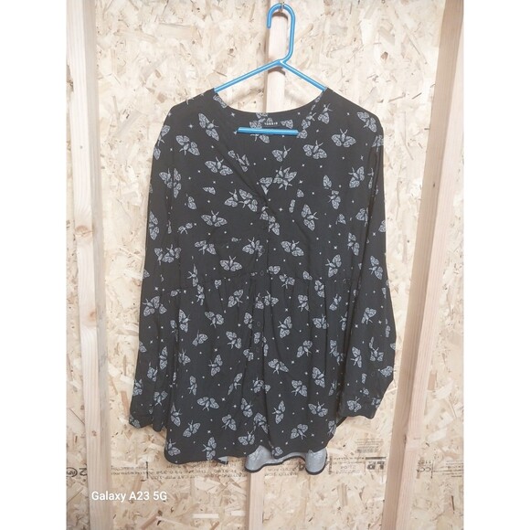 Torrid Emma Babydoll Tunix Size 1X Black Moth Print - Picture 1 of 8